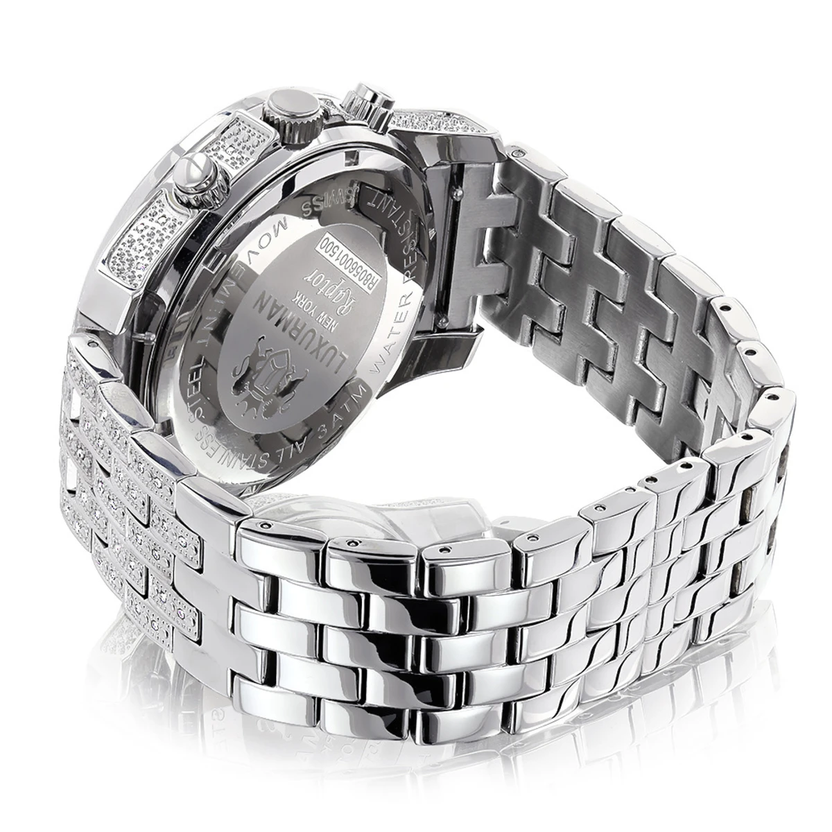 Iced Out Luxurman Men's Diamond Watch 1.25ct White MOP - Image 2