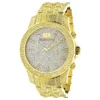 Iced Out Men's Diamond Luxurman Watch 1.25ct Yellow Gold Tone