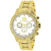 Iced Out Men's Luxurman Watch With Diamond Band 1.25ct Yellow Gold