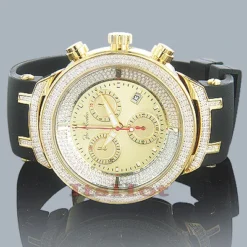 Iced Out Men's Joe Rodeo Diamond Watch 2.2ct Yellow Gold Plated Master