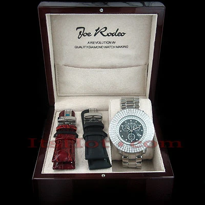 Hip Hop Oversized Joe Rodeo Junior Men's Diamond Watch 9ct - Image 4