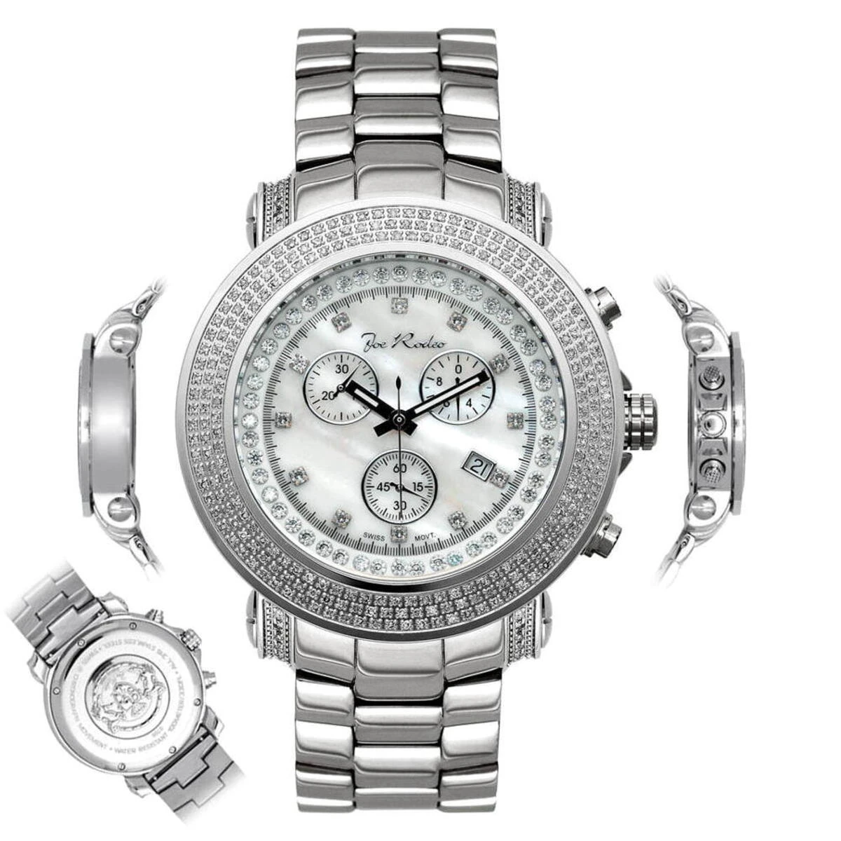 Large Men's Diamond Joe Rodeo Junior 2.5.ct JJU4 Watch - Image 5