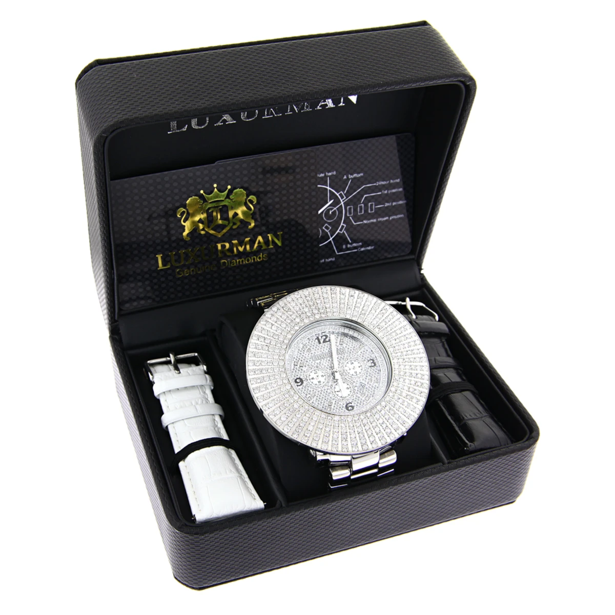 Large Diamond Bezel Luxurman Watch Escalade 14ct Men's Hip Hop - Image 4