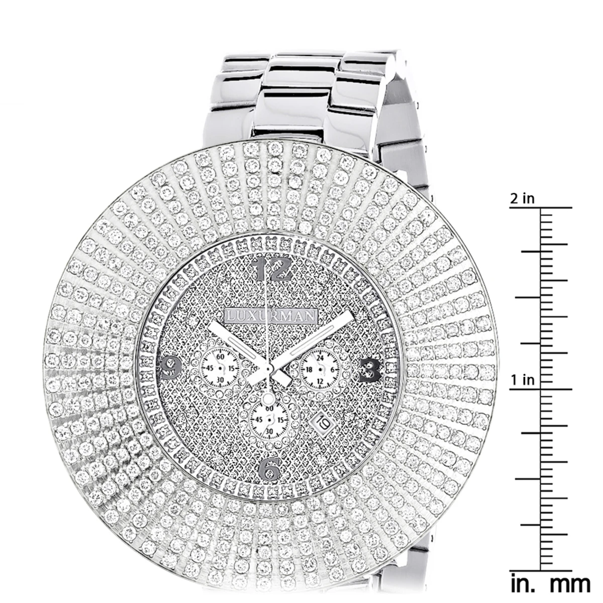 Large Diamond Bezel Luxurman Watch Escalade 14ct Men's Hip Hop - Image 5