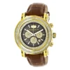 Large Diamond Bezel Watch For Men 2.5ct Luxurman Escalade Yellow Gold Plted