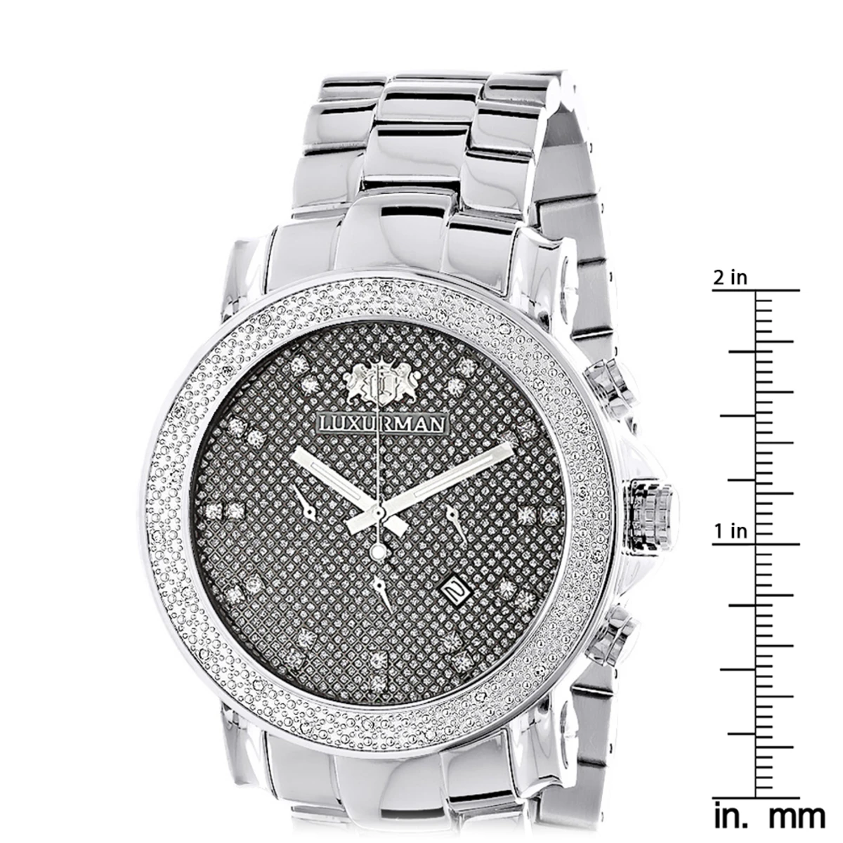 Large Face Diamond For Men Oversized Luxurman Escalade Watch 0.25ct - Image 5