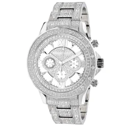 Luxurman Diamond Bezel And Band Watch For Men 1ct Liberty