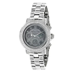 Luxurman Diamond Plated Platinum Watch 2ct