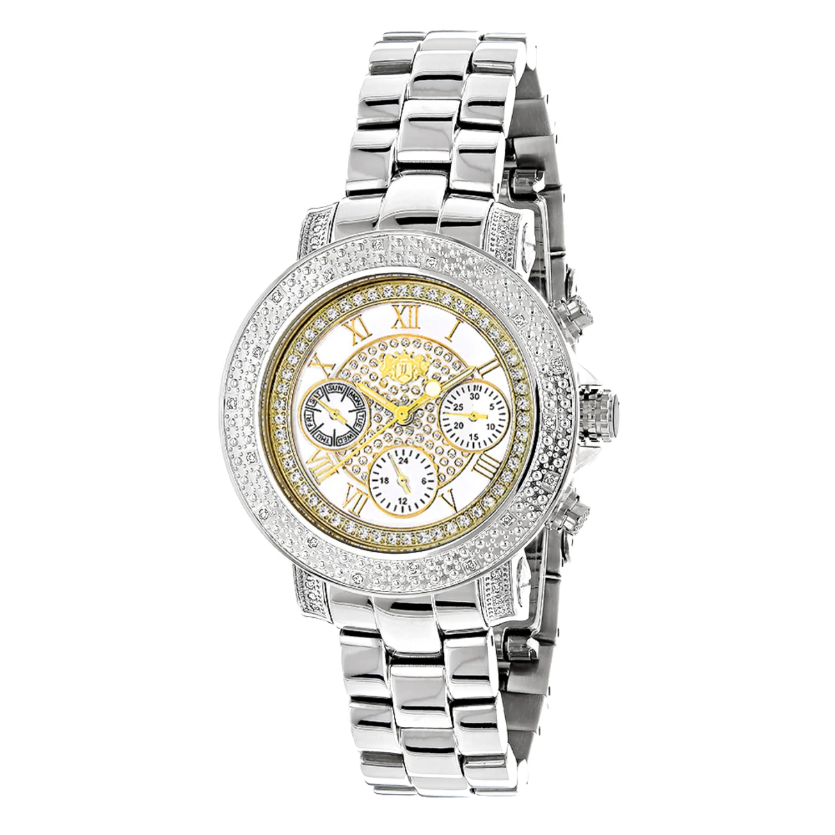 Luxurman Ladies Diamond Watch 0.3ct Two Tone