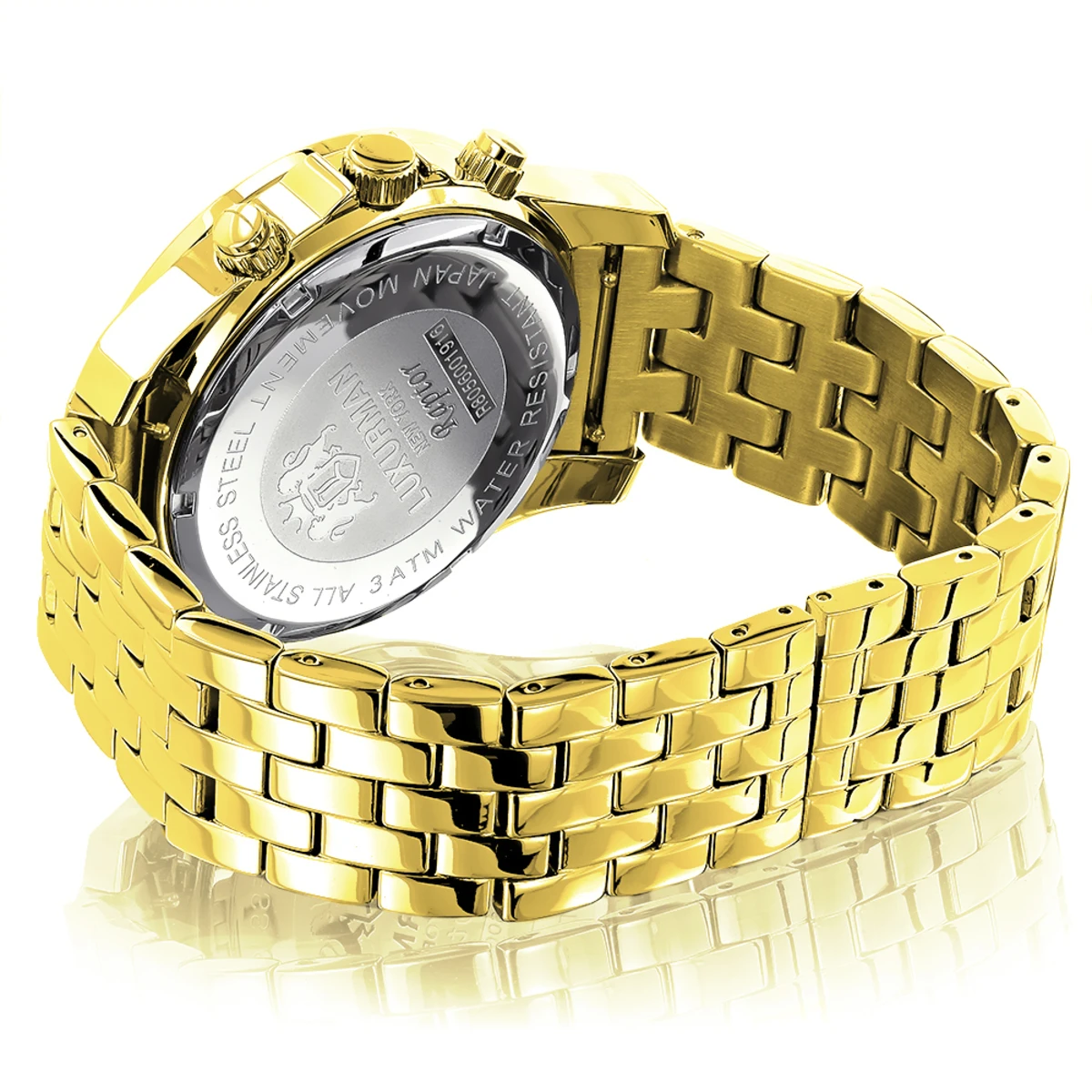Luxurman Men's Diamond Watch 0.25ct Yellow Gold Tone - Image 2