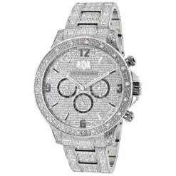 Luxurman Men's Diamond Swiss Quartz Fully Iced Out Watch 1.25ct
