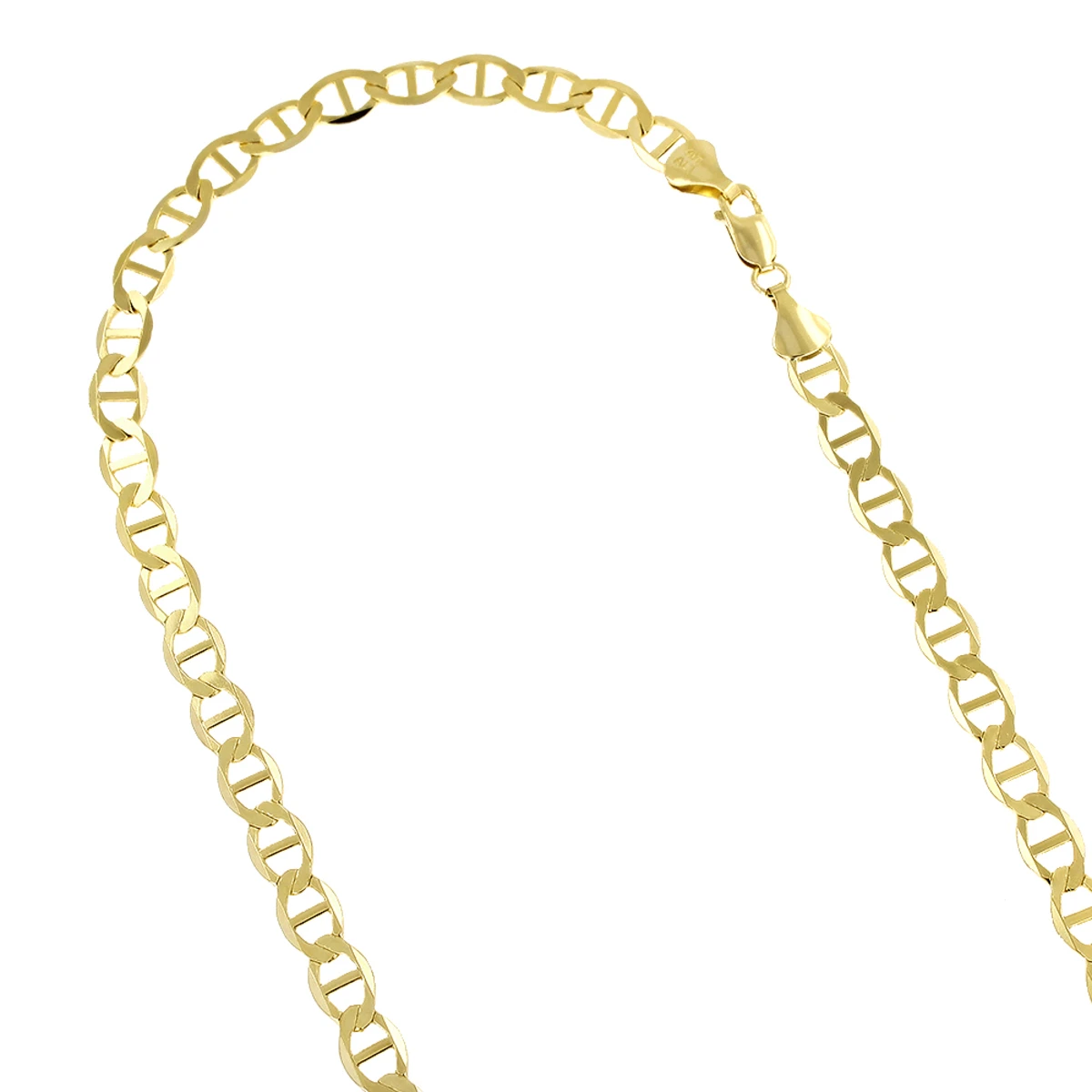 LUXURMAN Solid 10K Yellow Gold Mariner Chain For Men & Women 5.5mm Wide