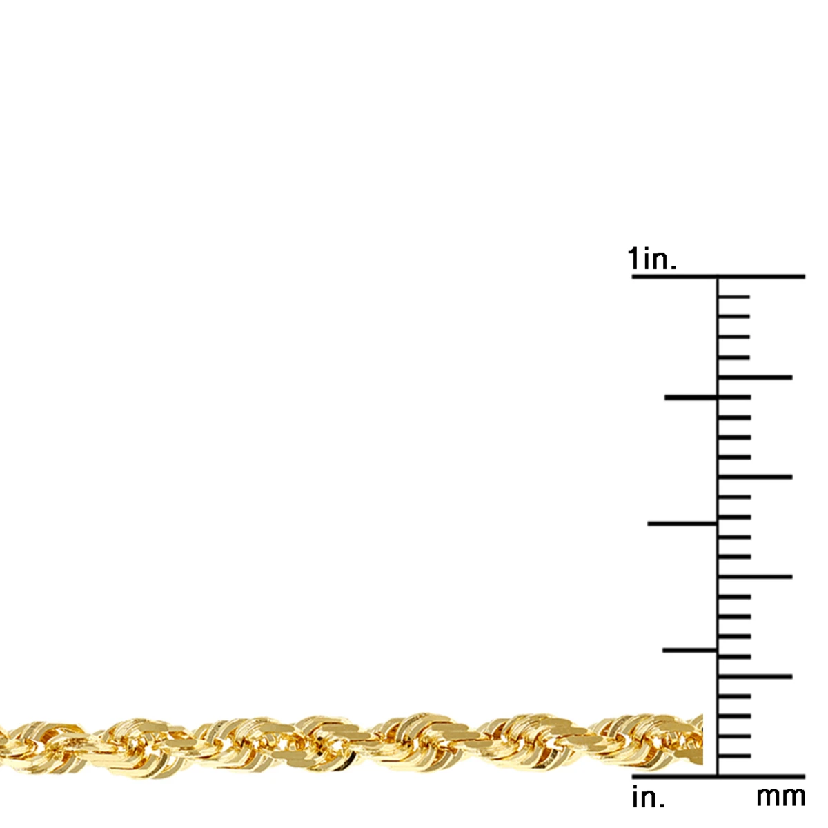 LUXURMAN Solid 10K Yellow Gold Rope Chain For Men & Women Diamond Cut 3mm - Image 4
