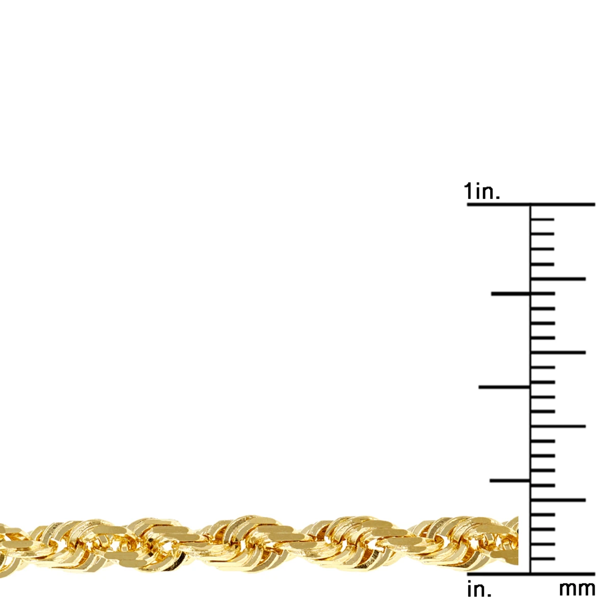 LUXURMAN Solid 10K Yellow Gold Rope Chain For Men & Women Diamond Cut 4mm - Image 4