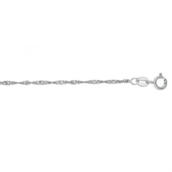 LUXURMAN Solid 10K White Gold Singapore Chain For Women 1.5mm Wide