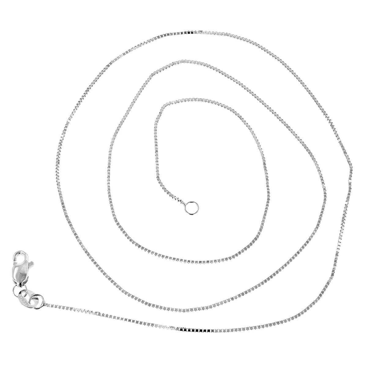 LUXURMAN Solid 14K White Gold Box Chain For Men & Women 1.4mm Wide - Image 2