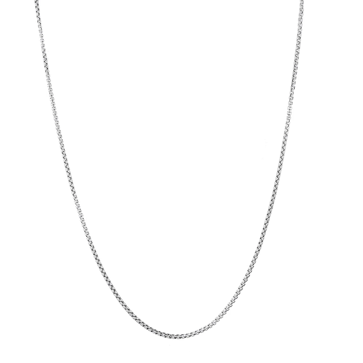 LUXURMAN Solid 14K White Gold Box Chain For Men & Women Round 1.7mm Wide - Image 6