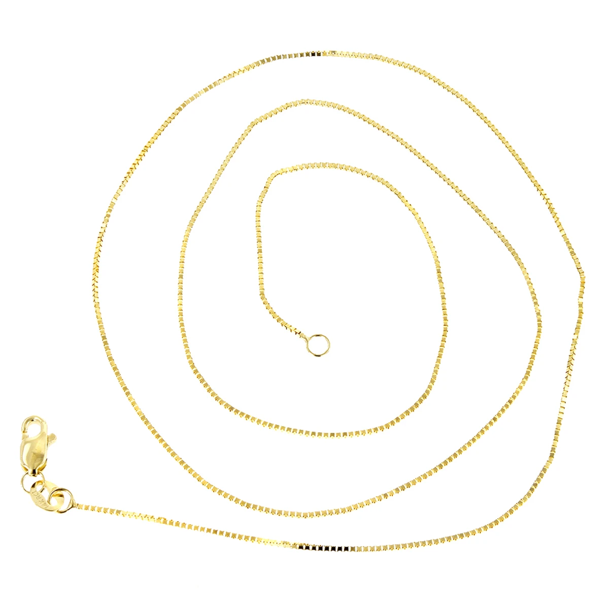LUXURMAN Solid 14K Yellow Gold Box Chain For Women 0.7mm Wide - Image 2