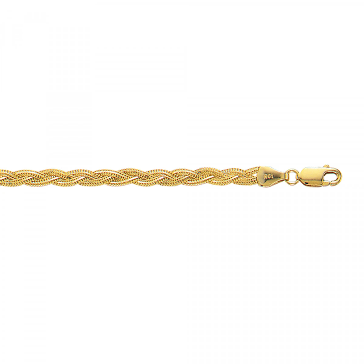 LUXURMAN Solid 14K White Gold Braided Chain For Women Fox 3.5mm Wide - Image 2