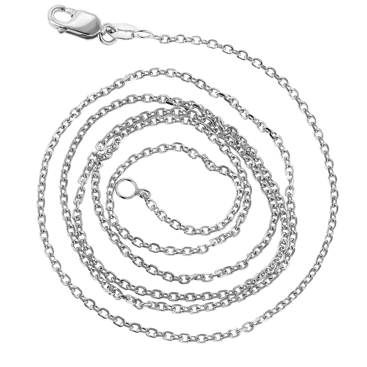 LUXURMAN Solid 14K White Gold Cable Chain For Men & Women 1.8mm Wide - Image 3
