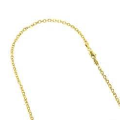 LUXURMAN Solid 14K Yellow Gold Cable Chain For Men & Women 2.3mm Wide