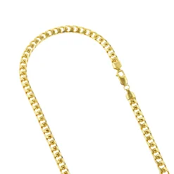 LUXURMAN Solid 14K Yellow Gold Cuban Link Chain For Men Miami 6mm Wide