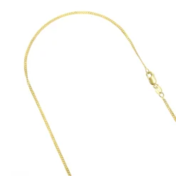 LUXURMAN Solid 14K Yellow Gold Curb Chain For Men & Women Gourmette 1.5mm