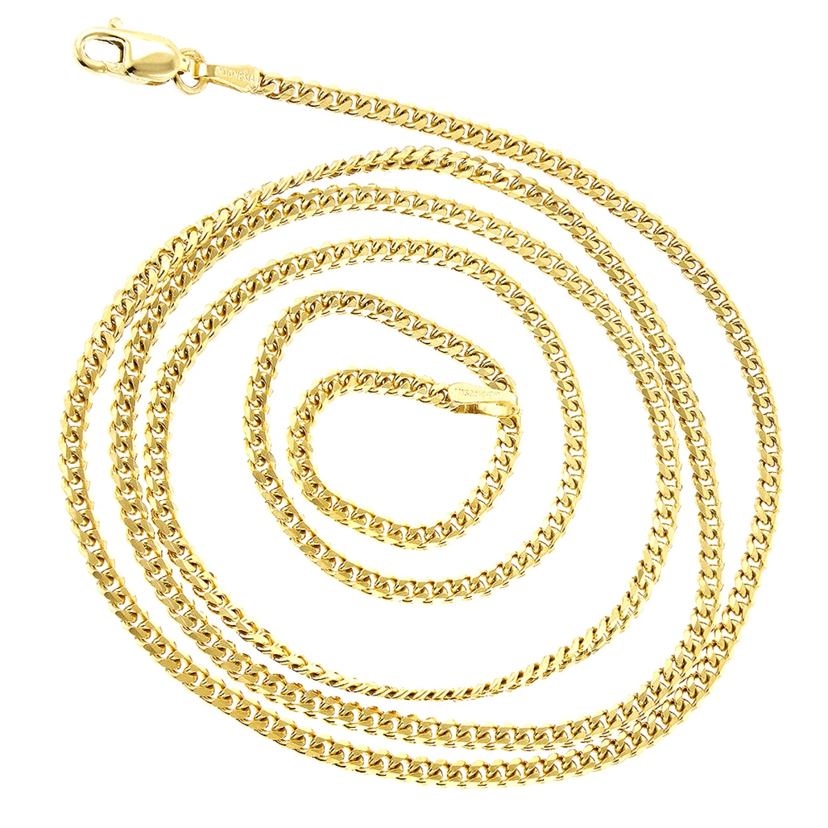 LUXURMAN Solid 14K Yellow Gold Curb Chain For Men & Women Gourmette 2mm Wide - Image 4
