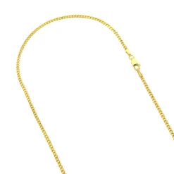 LUXURMAN Solid 14K Yellow Gold Curb Chain For Men & Women Gourmette 2mm Wide