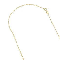 LUXURMAN Solid 14K Yellow Gold Figaro Chain For Men & Women 1.3mm Wide
