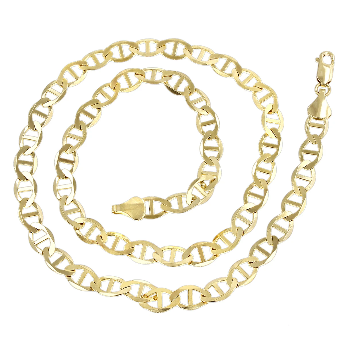 LUXURMAN Solid 14K Yellow Gold Mariner Chain For Men & Women 5.5mm Wide - Image 2