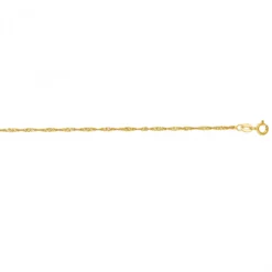 LUXURMAN 1.5mm Wide Solid 14K Yellow Gold Singapore Chain For Men & Women