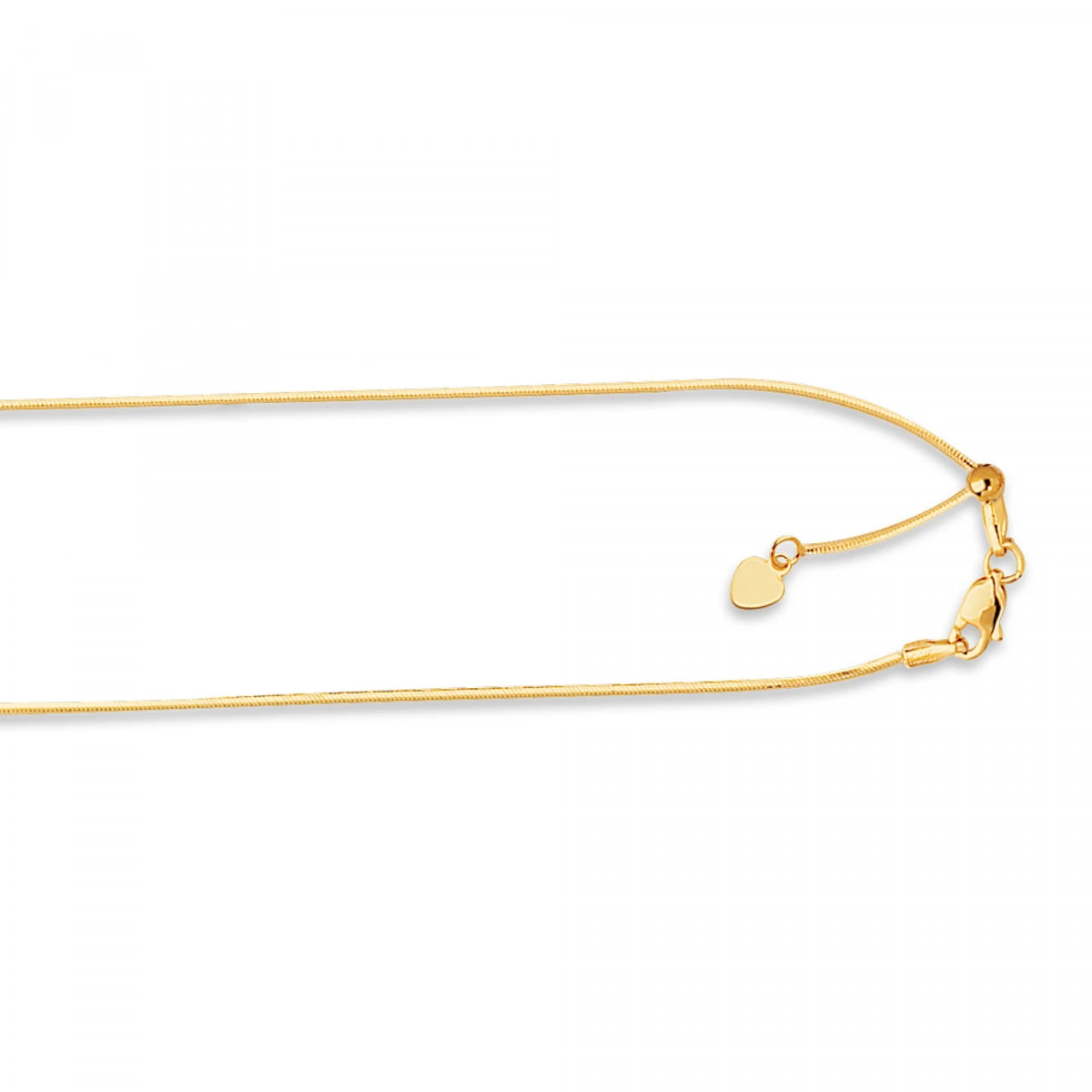 LUXURMAN Solid 14K Yellow Gold Snake Chain For Women Octagon Adjustable 0.9mm