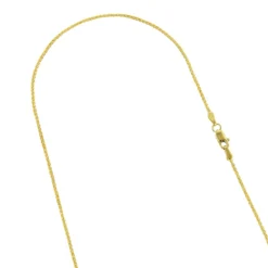 LUXURMAN Solid 14K Yellow Gold Wheat Chain For Men & Women 1mm Wide
