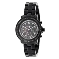 Luxurman Ladies Black Diamond Watch 2.15ct