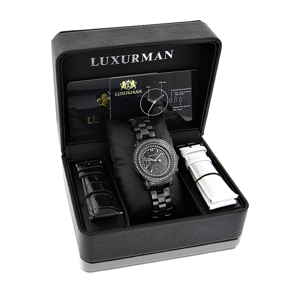 Luxurman Ladies Black Diamond Watch 2.15ct - Image 4