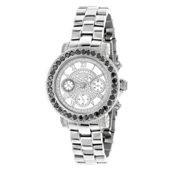 Luxurman Ladies Black Diamond Watch 2.50ct