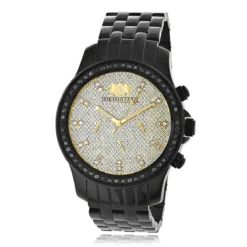 Luxurman Watches Men's Black Diamond Watch 2.25ct