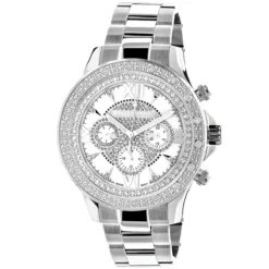Luxurman Men's Diamond Watch 0.2ct White MOP