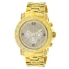 Luxurman Men's Oversized Diamond Watch 0.75ct Yellow Gold