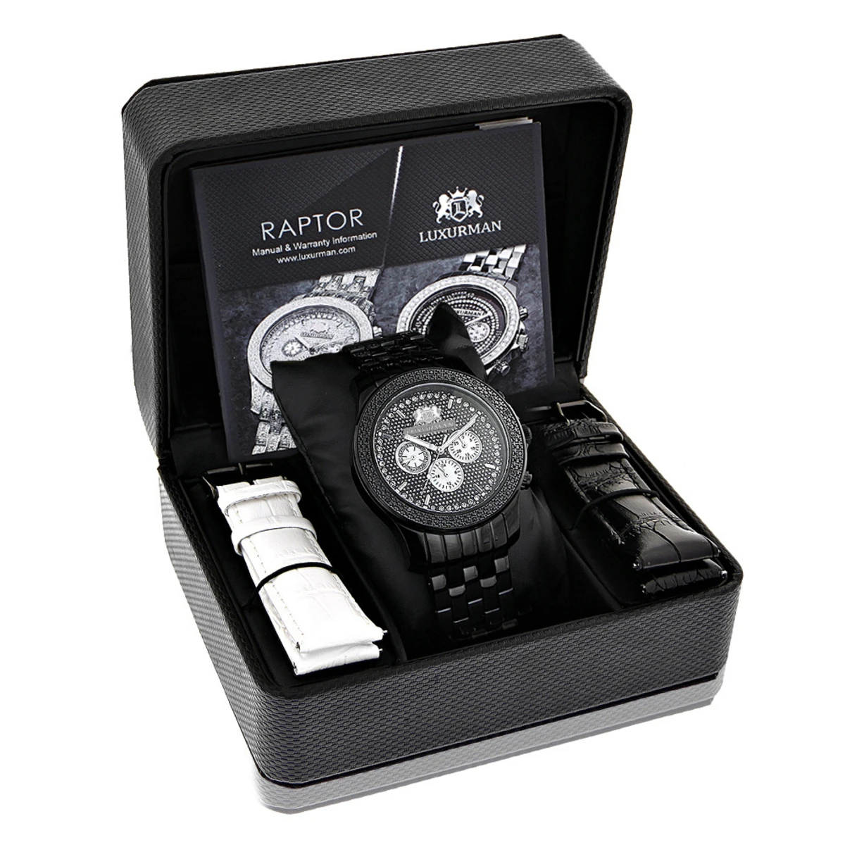 Men's Black Diamond Watch 0.25ct LUXURMAN New Arrival - Image 4