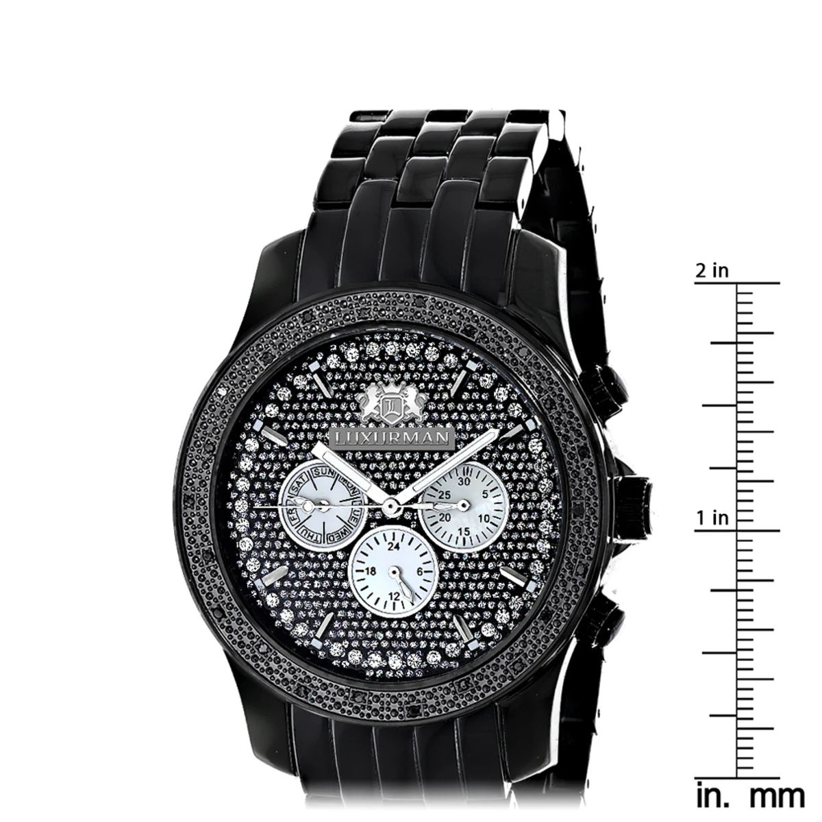 Men's Black Diamond Watch 0.25ct LUXURMAN New Arrival - Image 5