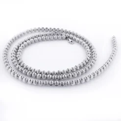 Men's 10K White Gold Ball Moon Cut Chain 4mm 22-30in