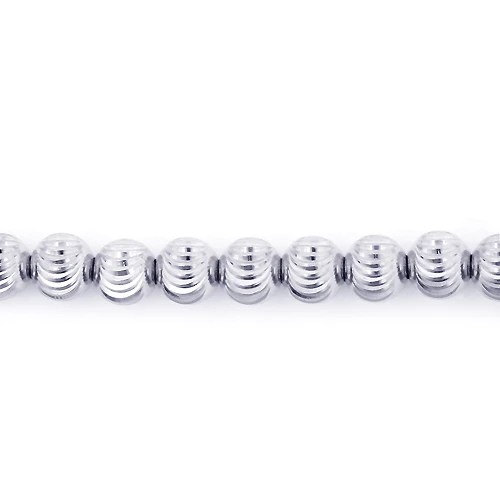 Men's 10K White Gold Ball Moon Cut Chain 4mm 22-30in - Image 4