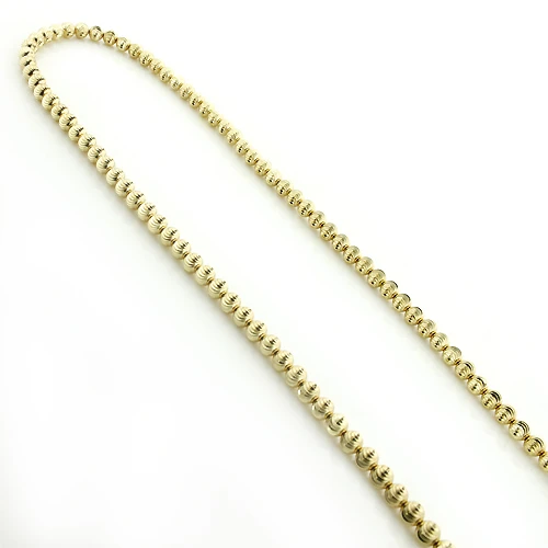 Men's 10K Yellow Gold Ball Moon Cut Chain 5mm 22-30in - Image 2