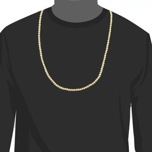 Men's 10K Yellow Gold Ball Moon Cut Chain 5mm 22-30in - Image 3