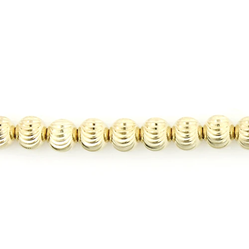 Men's 10K Yellow Gold Ball Moon Cut Chain 5mm 22-30in - Image 4