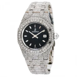 Diamond Audemars Piguet Royal Oak Lady 33mm Watch With Black Dial