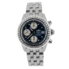Men's Diamond Watch Breitling Chronomat 39mm Black Dial Stainless Steel 2ct Diamonds