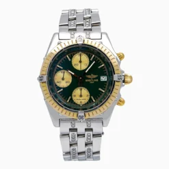 Men's Diamond Watch Breitling Chronomat Evolution 40mm Green Dial